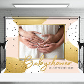 Personalisiert Warm Gold Farbe Baby Dusche Hintergrund